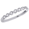 10K White Gold Diamond Anniversary Ring Ladies Milgrain Wedding Band 0.17 Ct.