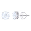 925 Sterling Silver Moissanite 7mm 4 Prong Solitaire Round Stud Earrings 2.40 CT