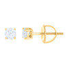 Yellow Gold Plated Moissanite 4mm 4 Prong Solitaire Round Stud Earrings 3/5 TCW