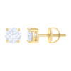 Yellow Gold Plated Moissanite 6mm 4 Prong Solitaire Round Stud Earrings 1.60 TCW