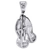 Diamond Praying Hands Pendant Mens .925 Sterling Silver Round Charm 0.26 Tcw