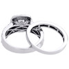 14K White Gold Princess Cut Diamond Solitaire Wedding Ring Bridal Set 1.60 CT.