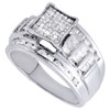 Diamond Engagement Ring 10K White Gold Princess Round Baguette Cut 1 Ct