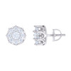 925 Sterling Silver Solitaire Moissanite 10.5mm Prong Flower Stud Earrings 2 CT