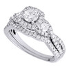 Diamond Infinity Engagement Ring 14K White Gold Round Solitaire Bridal Set 1 Tcw