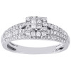 Diamond Engagement Ring Ladies 14K White Gold Princess Cut Wedding Band .48 Tcw.