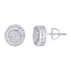 925 Sterling Silver Moissanite Unisex 9mm Round Halo Nugget Stud Earrings 1/3 CT
