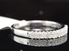 Diamond 2 Row Wedding Band Ladies 14K White Gold Round Pave Ring 0.22 Tcw.