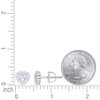 Sterling Silver Moissanite Womens 7.5mm Milgrain Halo Heart Stud Earrings 2/5 CT