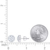 Sterling Silver Round Moissanite 10mm Cluster Halo Circle Stud Earrings 1.12 CT