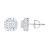 Sterling Silver Marquise Princess Moissanite Round Square Stud Earrings 1.28 CT