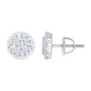 925 Sterling Silver Round Moissanite 10mm Cluster Floral Stud Earrings 1.26 CT