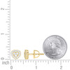 925 Yellow Gold Plated Moissanite 7.5mm Milgrain Halo Heart Stud Earrings 2/5 CT