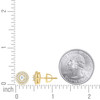 Yellow Gold Plated Moissanite 8mm Double Halo Floating Round Stud Earring 2/5 CT