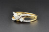 Prinzessinnen-Diamant-Verlobungsring mit drei Steinen, 14 Karat Gelbgold, Rundschliff, 0,50 ct