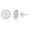 925 Sterling Silver Moissanite 10mm Tiered Solitaire Round Stud Earrings 1.20 CT