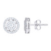 925 Sterling Silver Solitaire Moissanite 9mm Halo Flower Stud Earrings 3/5 CT