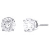 14K White Gold Lab Grown Diamond 11.5mm Solitaire Round Stud Earrings 2.52 TCW