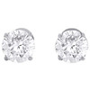 14K White Gold Lab Grown Diamond 11.5mm Solitaire Round Stud Earrings 2.52 TCW
