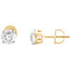 14K Yellow Gold Lab Grown Diamond 11mm Solitaire Round Stud Earrings 1.84 TCW