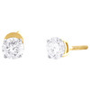 14K Yellow Gold Lab Grown Diamond 5mm Solitaire Round Stud Earrings 1.12 TCW