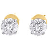 14K White Gold Lab Grown Diamond 5mm Solitaire Round Stud Earrings 1.10 TCW