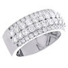 10K White Gold Lab Grown Diamond Men's 9.5mm Tiered 3 Row Wedding Band 2.48 CT