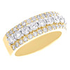 10K Yellow Gold Lab Grown Diamond Men's 8mm Tiered 3 Row Wedding Band 2.38 CT