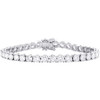 10K White Gold Lab Grown Diamond 5mm Solitaire Tennis 8" Bracelet 18.78 TCW