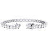 10K White Gold Lab Grown Diamond 5mm Solitaire Tennis 8" Bracelet 18.78 TCW