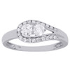 10K White Gold Two Stone Diamond Engagement Ring Love Friendship Teardrop 1/2 Ct