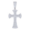 925 Sterling Silver Channel Set Moissanite Charm Templar Cross Pendant 1.40 CT
