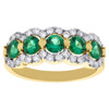 10K Yellow Gold Created Emerald & Diamond Anniversary Ring Wedding Band 0.47 Ct.