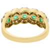 10K Yellow Gold Created Emerald & Diamond Anniversary Ring Wedding Band 0.47 Ct.