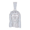 925 Sterling Silver Moissanite Religious Head Charm Jesus Face Pendant 1.34 CT