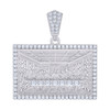 925 Sterling Silver Moissanite Rectangle Last Supper Portrait Pendant 1.62 CT