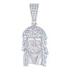 925 Sterling Silver Baguette Moissanite Head Charm Jesus Face Pendant 1.37 CT