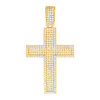 Yellow Gold Plated Moissanite Iced Out Pave Charm Halo Latin Cross Pendant 1 CT