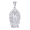925 Sterling Silver Moissanite Mother Mary Alter Charm Guadalupe Pendant 1.13 CT