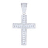 925 Sterling Silver Moissanite Religious Charm Halo Latin Cross Pendant 1.85 CT