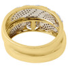 Diamond Wedding Bridal Set 10K Yellow Gold Circle & Leaf Engagement Ring 0.40 Ct
