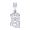 925 Sterling Silver Moissanite Religious Head Charm Jesus Face Pendant 4/5 CT