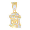 Yellow Gold Plated Moissanite Religious Head Charm Jesus Face Pendant 0.69 CT