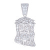 925 Sterling Silver Moissanite Religious Head Charm Jesus Face Pendant 0.64 CT