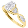 Diamond Oval Engagement Infinity 10k Yellow Gold Round Cut Wedding Ring 0.25 Ct.