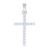 925 Sterling Silver Round Cut Moissanite Charm 1 Row Prong Cross Pendant 1/2 CT