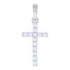 925 Sterling Silver Round Moissanite Charm Prong Set 1 Row Cross Pendant 4/5 CT