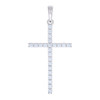 925 Sterling Silver Round Moissanite Charm Prong Set 1 Row Cross Pendant 1.38 CT