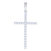 925 Sterling Silver Round Moissanite Charm Prong Set 1 Row Cross Pendant 2.42 CT