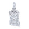 925 Sterling Silver Baguette Moissanite Ice Out Charm Jesus Face Pendant 1.51 CT